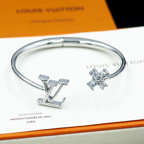 Louis Vuitton LV Asymmetric Zircon Floral Bangle