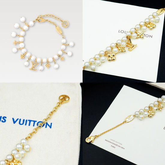 Louis Vuitton LV Delicate Resin Bead Floral Chain Bracelet