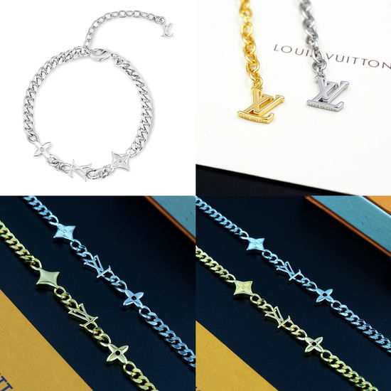 Louis Vuitton LV Adjustable Polished Metal Chain Bracelet