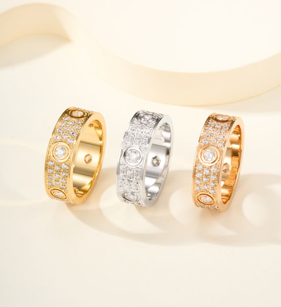 Cartier Wide Six Diamond Pavé Band Ring