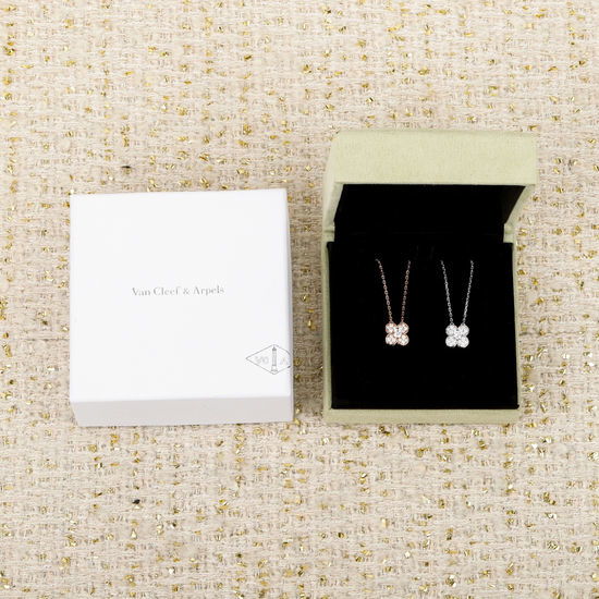 Van Cleef & Arpels VCA Clover Diamond Classic Pendant Necklace