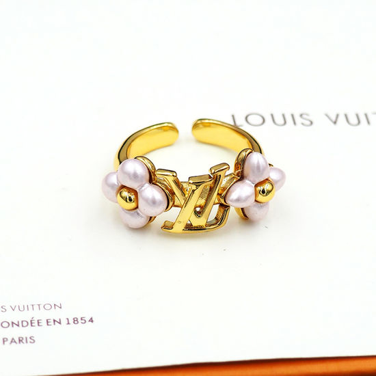 Louis Vuitton LV Resin Flower Open Ring Elegant Jewelry