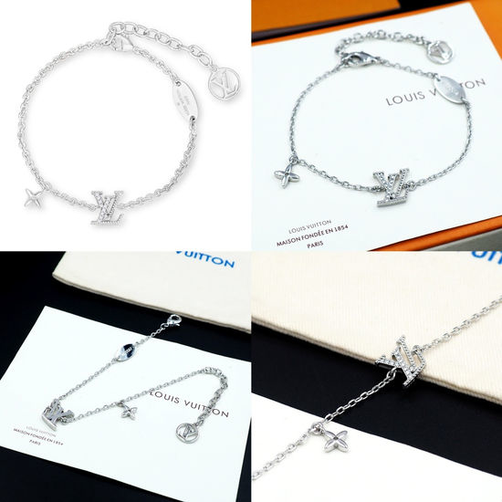 Louis Vuitton LV Crystal Inlaid Adjustable Chain Bracelet