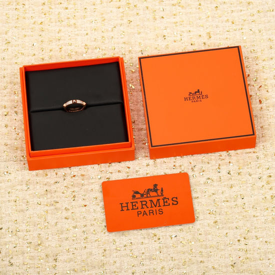 Hermes Classic Pig Nose Shaped Silver Ring