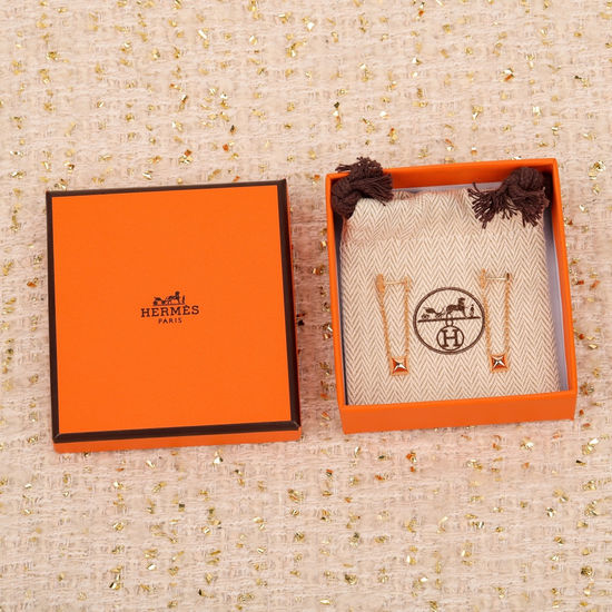 Hermes Classic Logo Sterling Silver Earrings