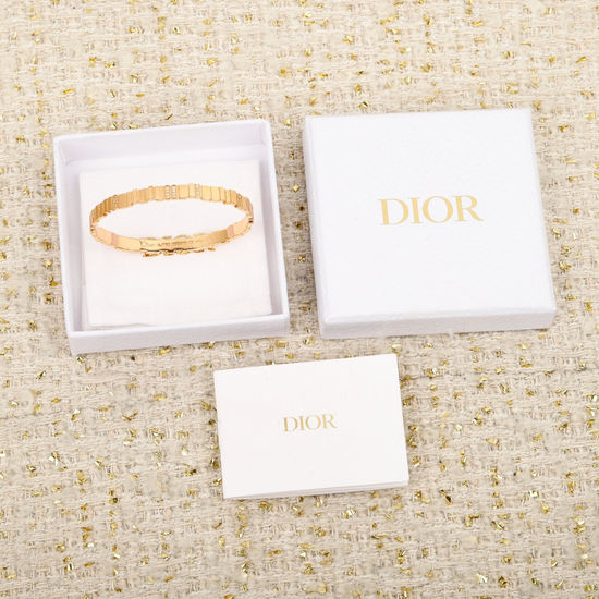 Christian Dior CD Asymmetric Gem Inlaid Bracelet