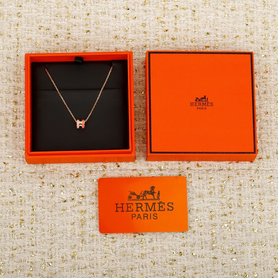 Hermes Classic Letter Pendant Necklace