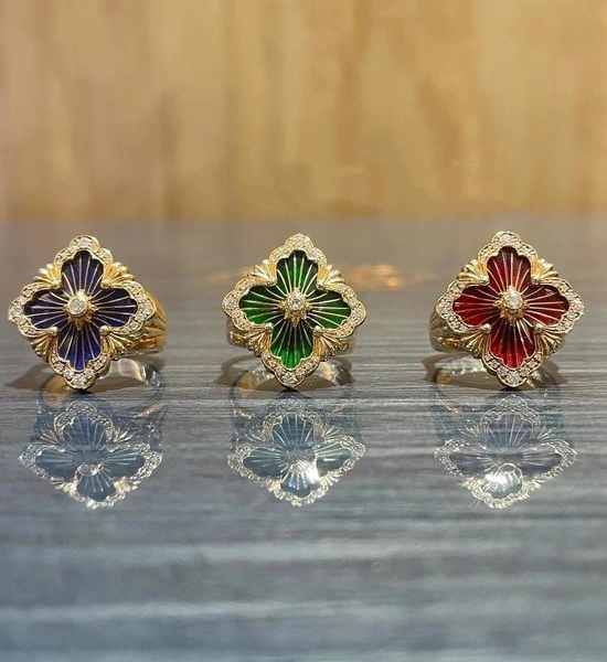 Buccellati Enamel Craft Gold Plated Ring