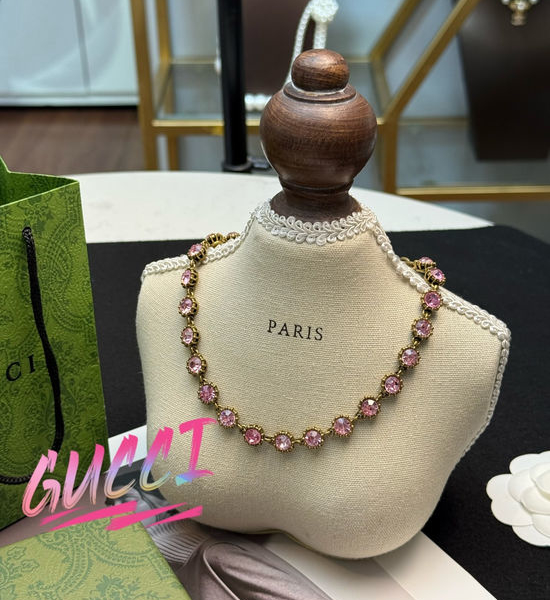 Gucci Colorful Rhinestone Necklace Vintage Style Accessory