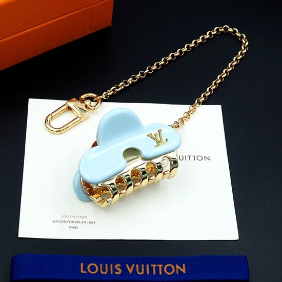 Louis Vuitton LV Acrylic Metal Hair Claw with Chain