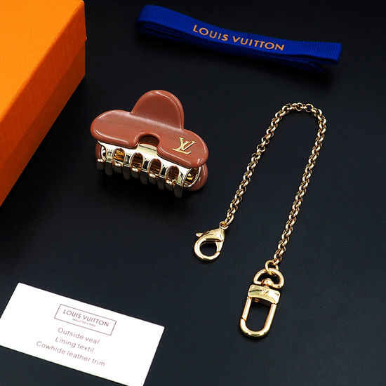 Louis Vuitton LV Acrylic Metal Hair Claw with Chain