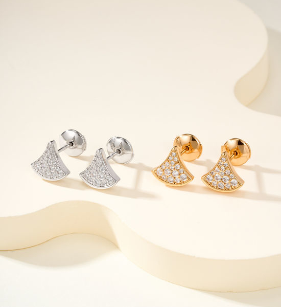 Gucci Fan Shaped Dainty Drop Earrings