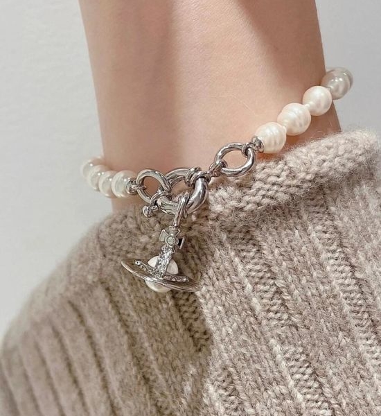 Vivienne Westhood Saturn Pendant Bracelet Classic Stylish Jewelry