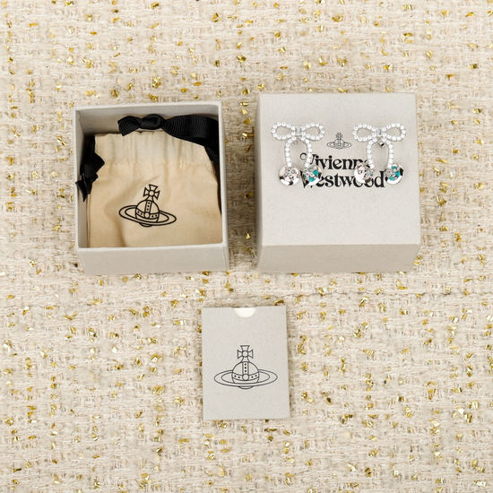 Vivienne Westhood Bow Inlaid Planet Earrings