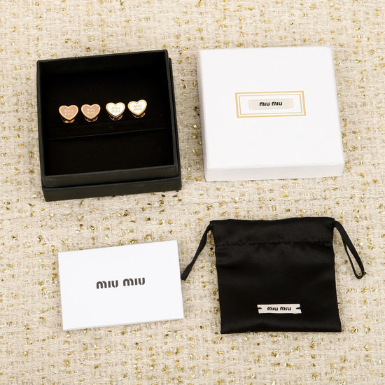 Miu Miu Heart-Shaped Earrings, CNC Crafted, Elegant Jewelry