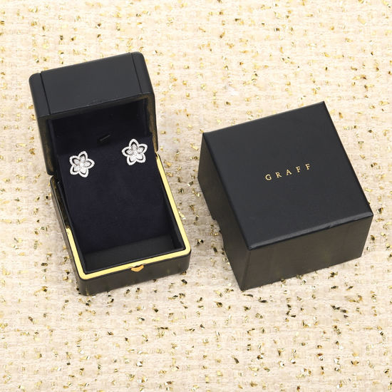 Graff Wild Flower Earrings, 18K Gold, Sparkling Diamonds