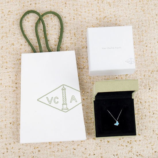 Van Cleef & Arpels VCA Turquoise Butterfly Pendant Necklace