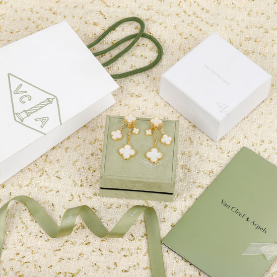 Van Cleef & Arpels VCA Four Clover Rotatable Clip Earrings
