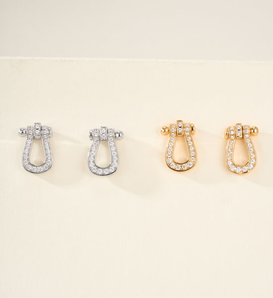 Fred Medium Horseshoe Shaped Diamond Earrings