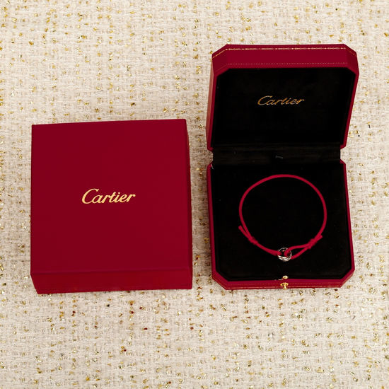 Cartier Three Interlocking Rings Red String Bracelet