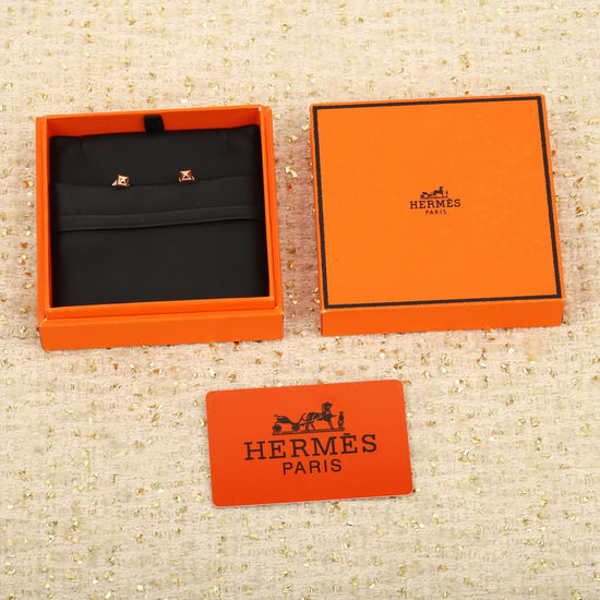 Hermes Classic Gold Plated Silver Earrings