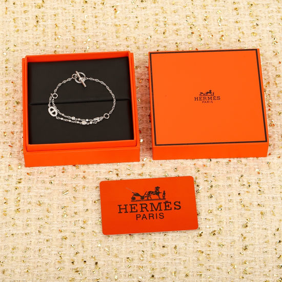 Hermes Classic Pig Nose Bracelet Silver Plated