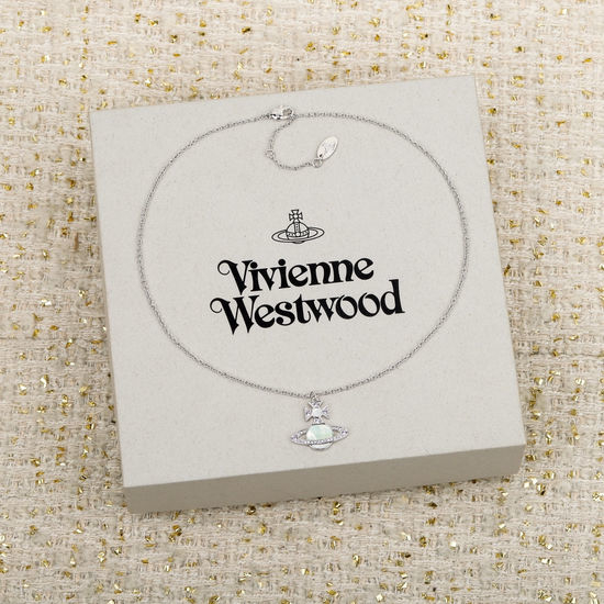 Vivienne Westhood Saturn Shape Crystal Pendant Necklace