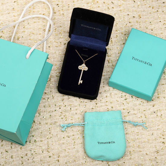 Tiffany & Co. Carnelian Key Pendant Necklace