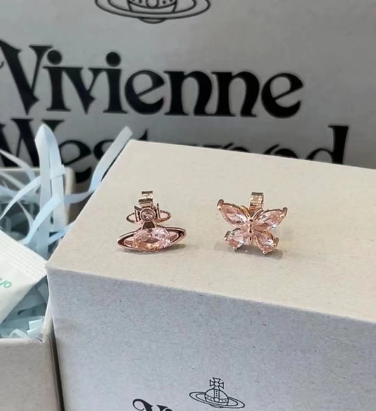 Vivienne Westhood Classic Embroidered Logo Stud Earrings