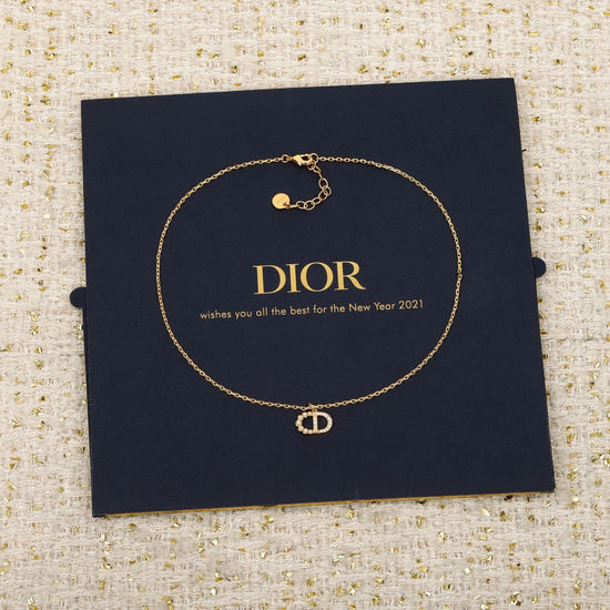 Christian Dior CD Half Diamond Pearl Chain Bracelet