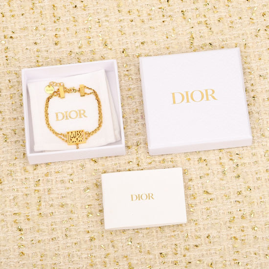 Christian Dior CD Hollow Square Beaded Bracelet with Pearl