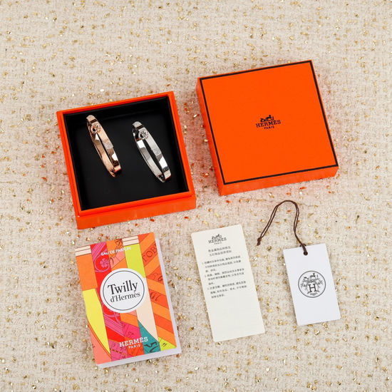 Hermes Classic Studded Gold Bracelet