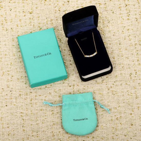 Tiffany & Co. X Shape Diamond Inlaid Cross Pendant Necklace