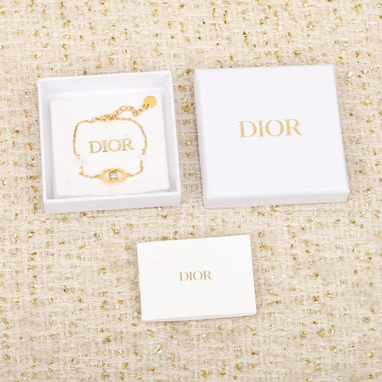 Christian Dior CD Diamond Inlaid Simple Bracelet