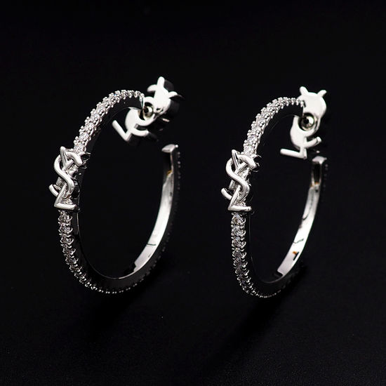 Yves Saint Laurent YSL Large Circle Diamond Earrings