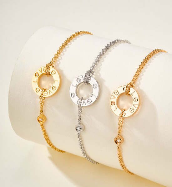 Cartier Diamond Accent Adjustable Charm Bracelet