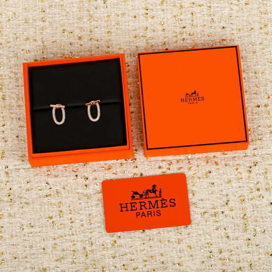 Hermes Classic Logo Stud Earrings Timeless Jewelry Piece