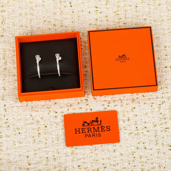 Hermes Classic Signet Large Plated Earrings