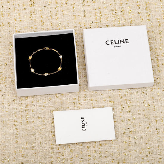 Celine Square Diamond Drop Bracelet Minimalist Style