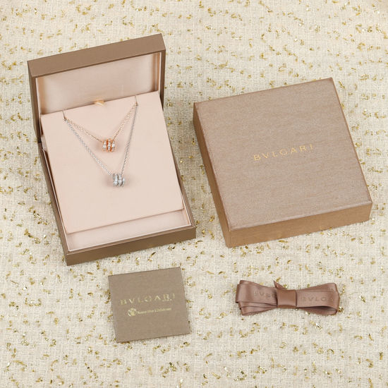 Bvlgari Double Circle Full Diamond Snake Necklace