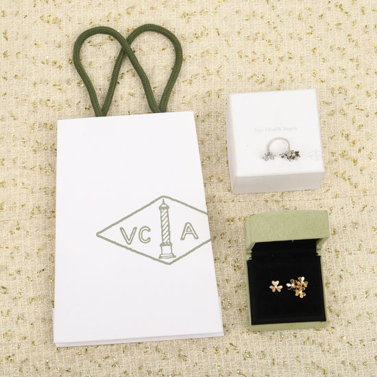 Van Cleef & Arpels VCA Clover Open Ring with Diamonds