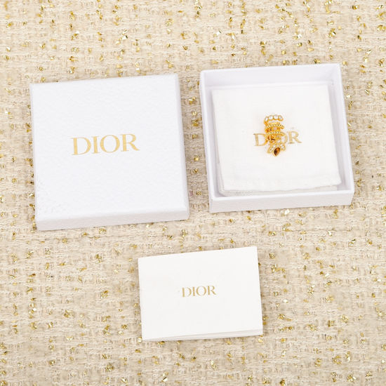 Christian Dior CD Bee Ear Cuff With Inlaid Rhinestones