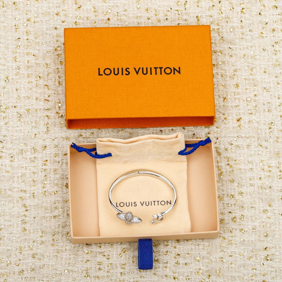 Louis Vuitton LV Diamond Inlaid Open Cuff Bangle