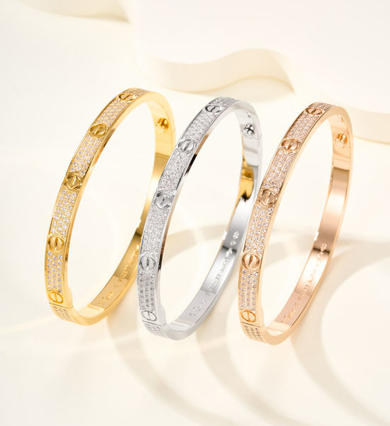 Cartier Paved Diamond Open Cuff Bangle