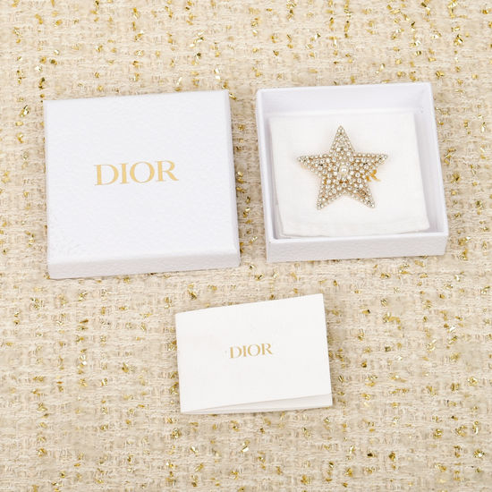 Christian Dior CD Star Pearl Decorative Brooch