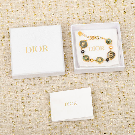 Christian Dior CD Shell Round Charm Bracelet