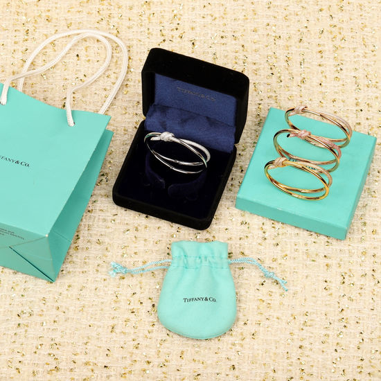 Tiffany & Co. Diamond Twisted Rose Gold Bangle