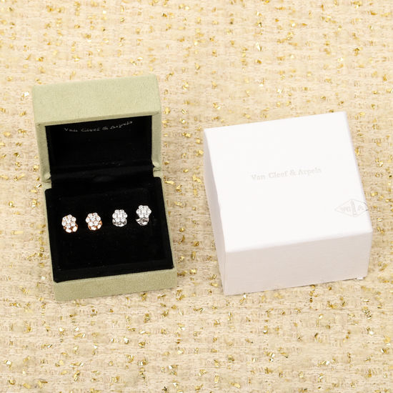 Van Cleef & Arpels VCA Diamond Flower Stud Earrings