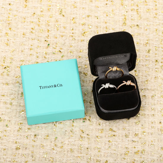 Tiffany & Co. Diamond Knot Sterling Silver Ring