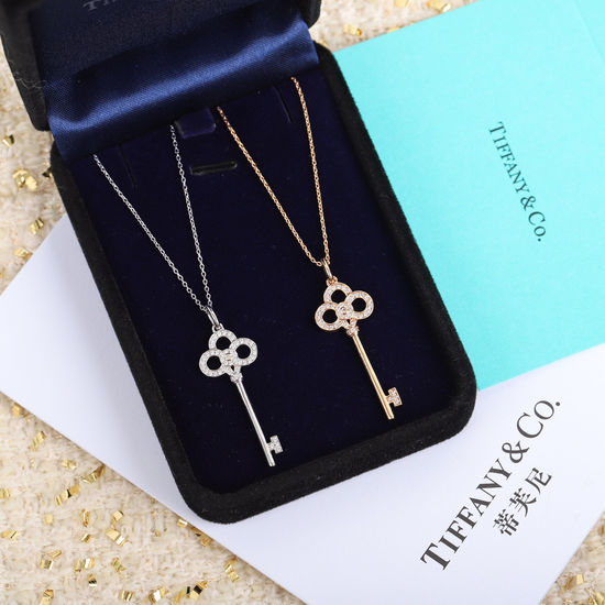 Tiffany & Co. Delicate Key Pendant Necklace